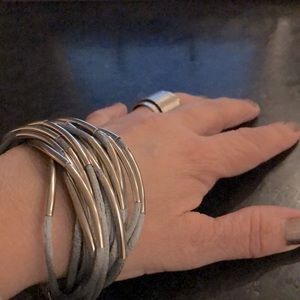 Satin and silver bracelet, costume